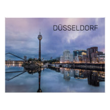 Dusseldorf Skyline Alemanha Holiday Sunset Souveni