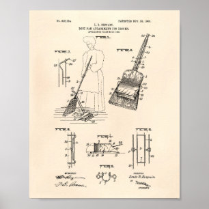 Pôster Dust Pan 1905 Patent Art Old Peper