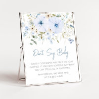 Dusty Blue Baby Bloom Chá de fraldas Não diga amor