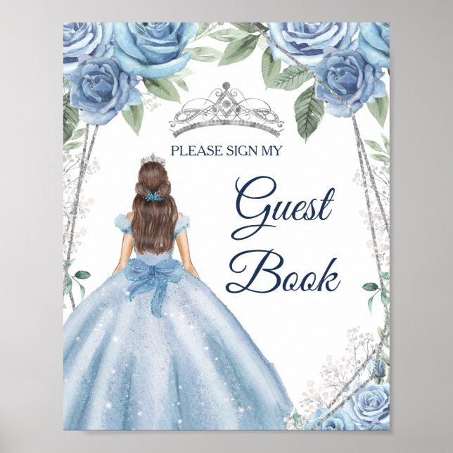 Poster Dusty Blue Dresses Quinceañera Sinal de Livro (Frente)