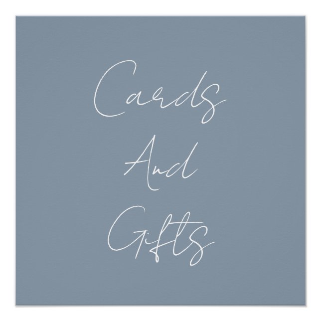 Pôster Dusty Blue Elegant Chá de panela Wedding Classy (Frente)