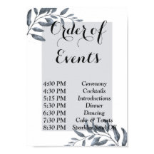 Dusty Blue Eucalyptus Ordem dos Eventos