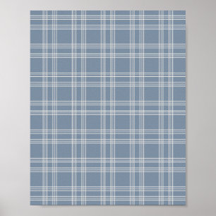 Poster Dusty Blue Gingham