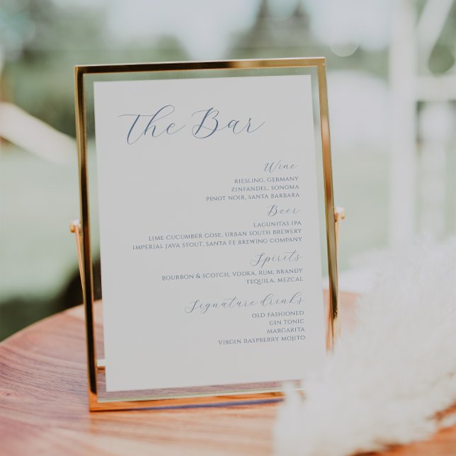 Poster Dusty Blue Modern Drinks Bar (Criador carregado)