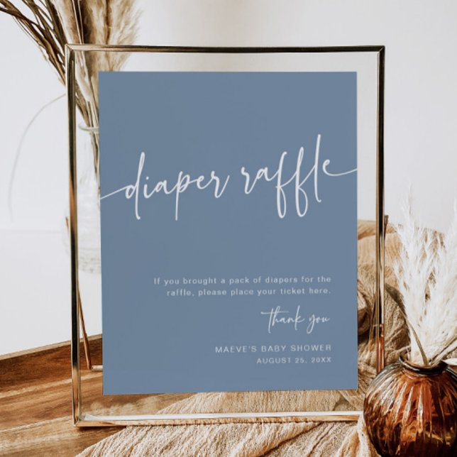 Poster Dusty Blue - Sinal de Fralda Raffle Menino Mínimo  (Criador carregado)