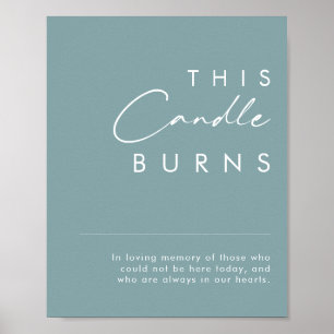Poster Dusty Boho   Blue This Candle Burns Sign
