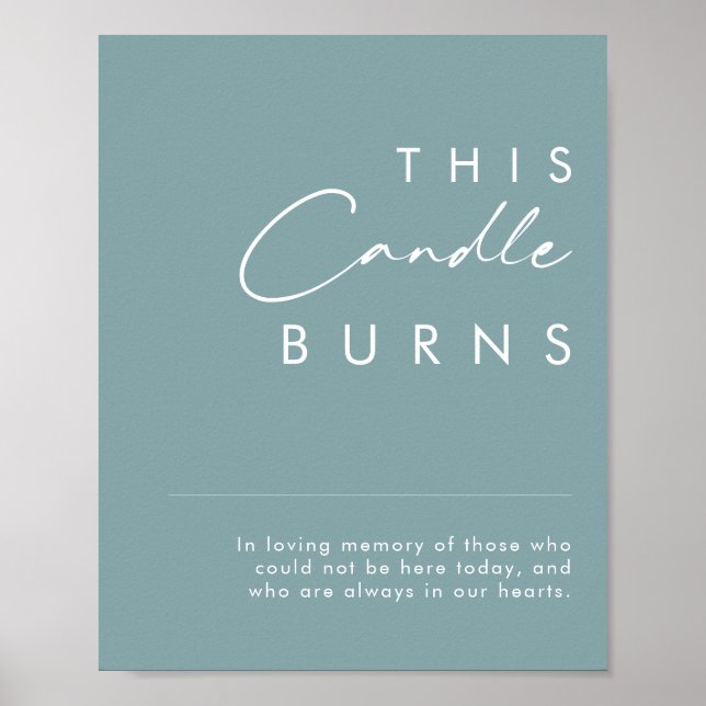 Poster Dusty Boho | Blue This Candle Burns Sign (Frente)