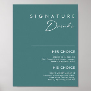 Poster Dusty Boho Placa de Bebidas com a Assinatura Ver