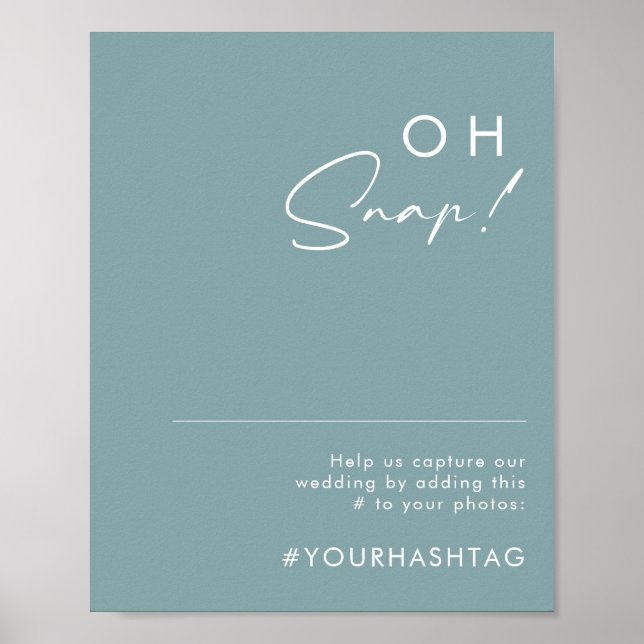 Poster Dusty Boho | Placa de Letreiro de Casamento Blue O (Frente)