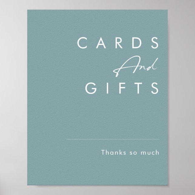 Poster Dusty Boho | Placas e Presentes Azuis (Frente)