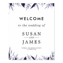 Dusty Botanical Floral Wedding Wedding Sign