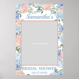 Poster Dusty Pink e Blue Floral Foto Prop Frame Boho