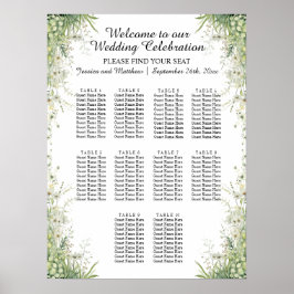 Poster Dusty Sage Green Flowers 10 Mesas