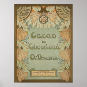 Pôster Dutch Cacao & Chocolate Label Circa 1900