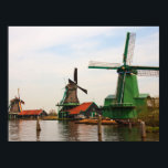 Poster Dutch Windmills, Zaanse Schans.<br><div class="desc">Dutch Windmills,  Zaanse Schans Holland.</div>