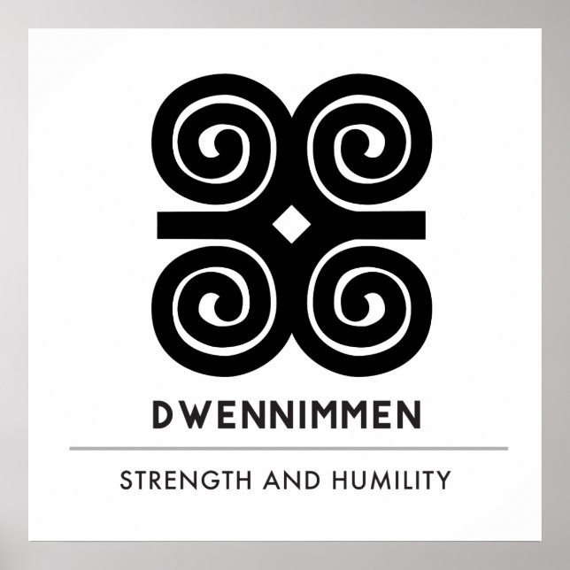Poster Dwennimmen | Símbolo de Humildade Adinkra (Frente)