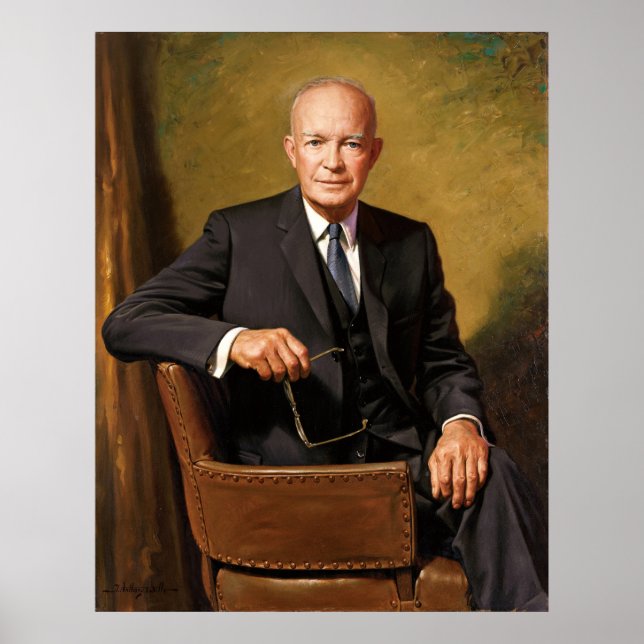 Poster Dwight Eisenhower Presidente da Casa Branca Retrat (Frente)