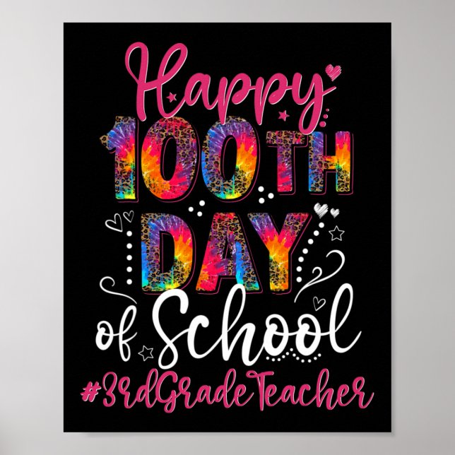 Poster Dye Leopard Feliz 100º Dia Da Escola 3º Ano Te (Frente)