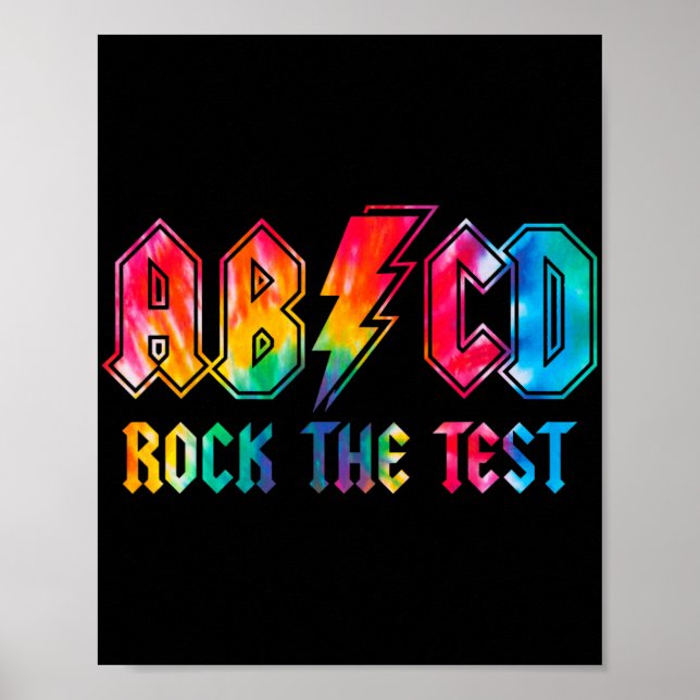 Poster Dye Rock The Test Day Exam For Teacher Stu (Frente)