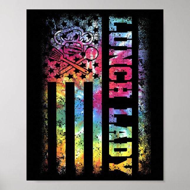 Poster Dye U Flag Lunch Lady Back To School (Frente)