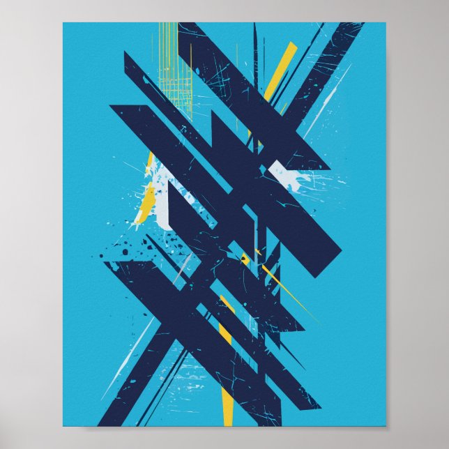 Poster Dynamic Abstract Street Art with Bold Shapes (Frente)