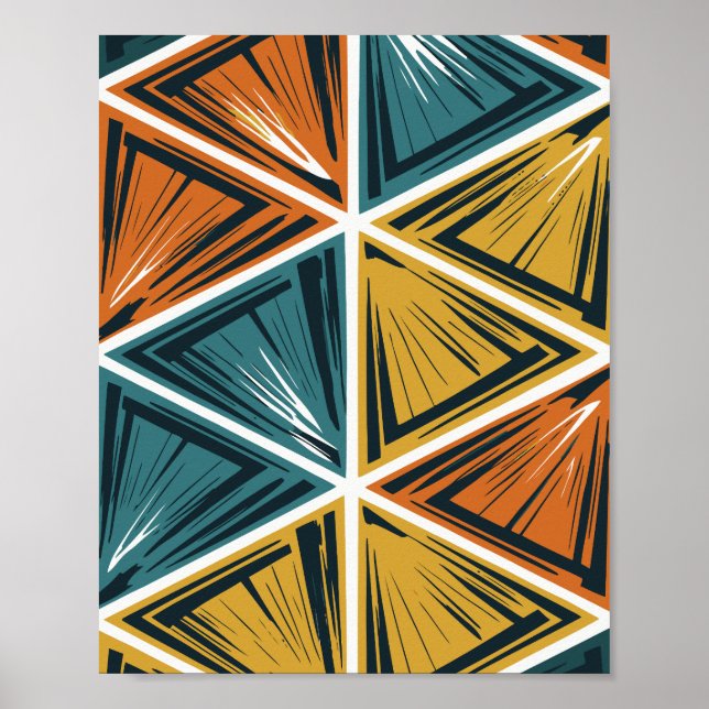 Poster Dynamic Geometric Triangles Pattern (Frente)