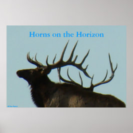 Poster E11 Silhueta De Elk Bull Elk