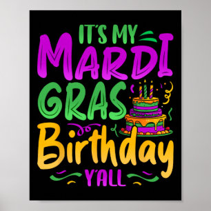 Poster É a Celebração de Yall do Aniversário do Meu Mardi