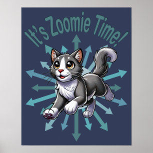Poster É a Cinza de Zoomie Gato de Biolor