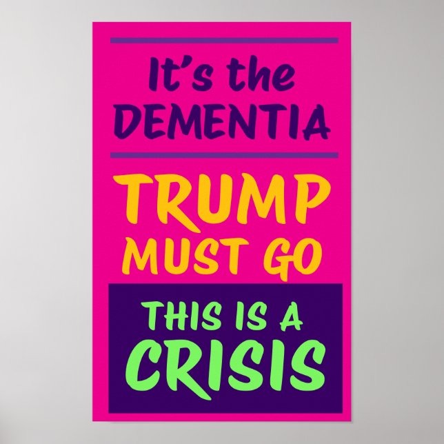 Poster É A DEMÊNCIA | Rosa | Protesto (Frente)