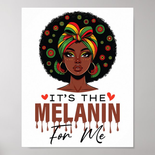 Poster É a Melanina para mim História Negra Mês (Frente)