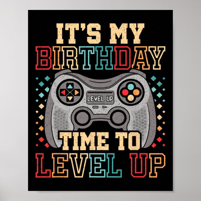 Poster É a minha hora de aniversário para aumentar o níve (Frente)