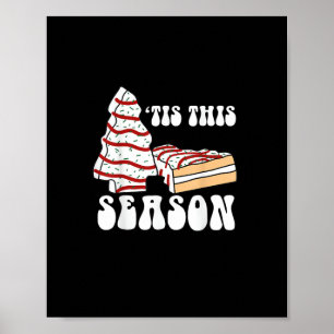 Poster É a Temporada Árvore de Natal Groovy Retro Vintage