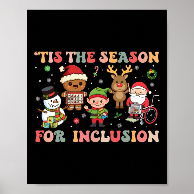 Poster É a Temporada para a Inclusão Natal Sped Professor (Frente)