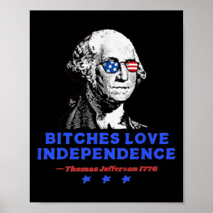Poster É Amor Independência Divertido Pais Fundadores 4 D