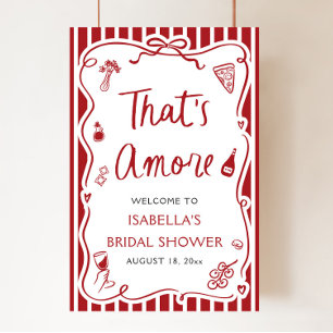 Poster É Amore italiano Red Chá de panela bem-vindo