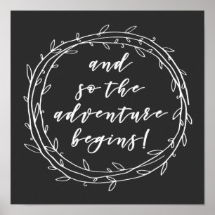Poster E assim começa a aventura - citação inspiradora