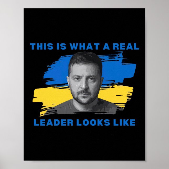 Poster É assim que um verdadeiro líder se parece Zelensky (Frente)