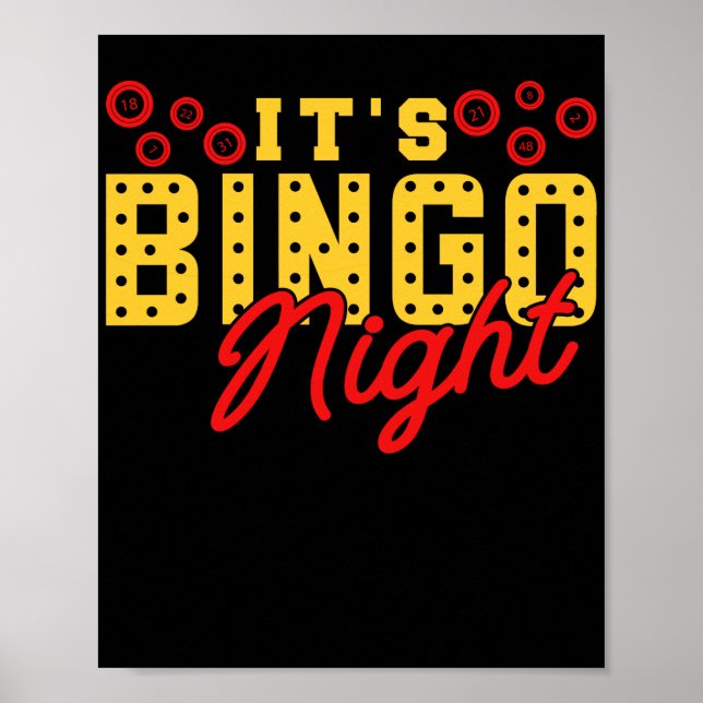 Poster É Bingo Night Engraçado Jogo Sortudo (Frente)