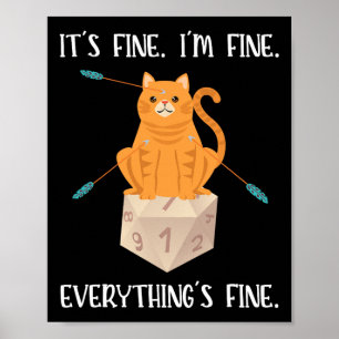 Poster É Bom Gamer De Rpg Gato D20 Dice Geek