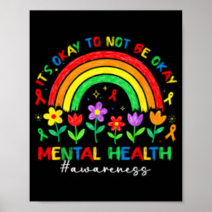Poster É bom Não Ser Consciência da Saúde Mental Arco-íri