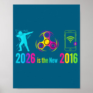 Poster É Década de Vinhetas Nostálgicas Retrô de 2016