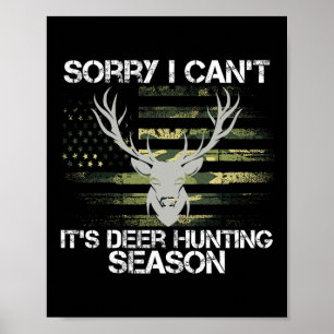 Poster É Deer Hunting Season Usa Flag Funny Deer Hunte