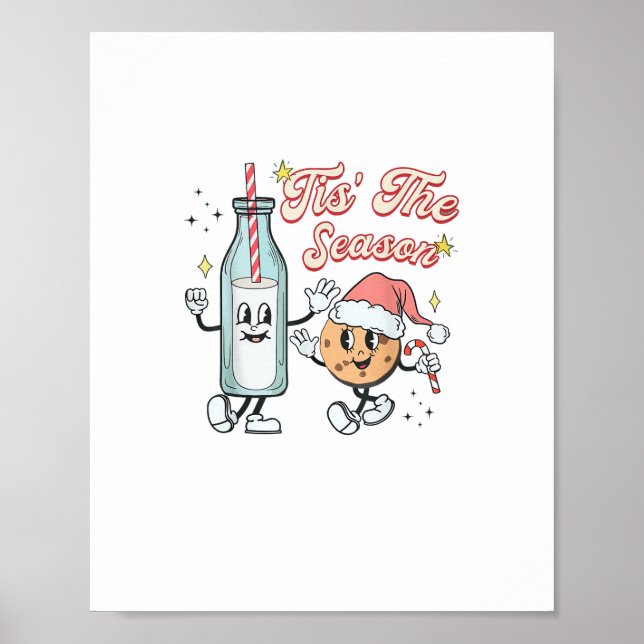 Poster É Época Natalina Leite e Biscoito Natalino Retrô (Frente)