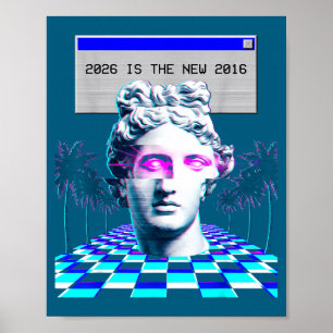 Poster É estética de estátua Vaporwave Glitch de 2016