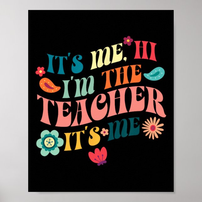 Poster É Eu, Olá, Eu Sou O Professor Ensino Escola Profes (Frente)