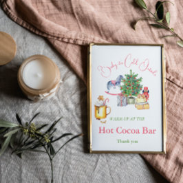 Poster É frio fora do inverno Bar quente de cacau Chá de