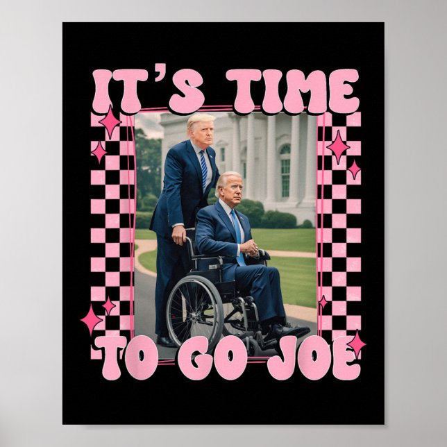 Poster É hora de ir Joe Funny Trump 2024 (Frente)
