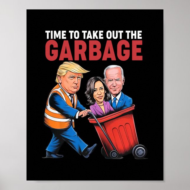 Poster É hora de Trump tirar o lixo (Frente)