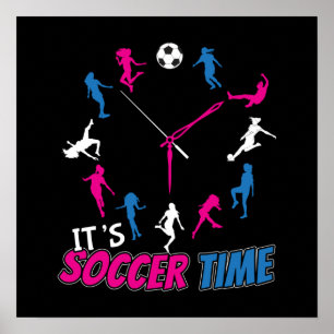 Poster É hora do futebol Citação de futebol feminino